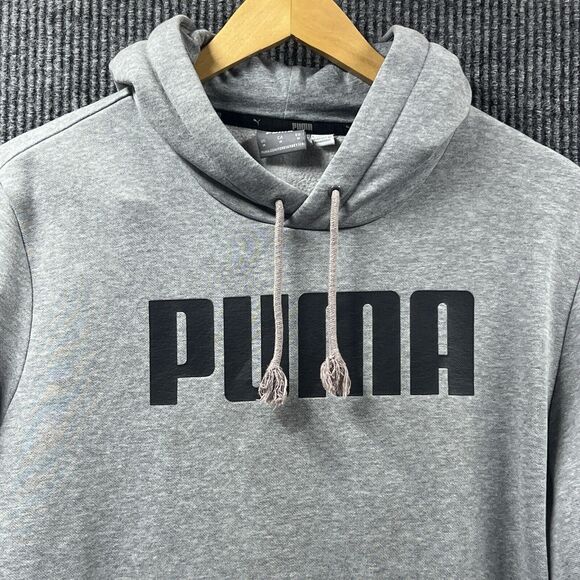 PUMA Taping Hoodie Fleece‎ Sweatshirt Mens Medium Pullover Spellout Athleisure - Picture 3 of 15